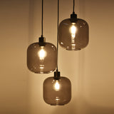 Hanglamp Remco – 3-Lichts - Smoke Glasbollen