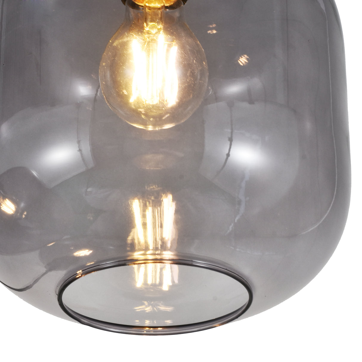 Hanglamp Remco – 3-Lichts - Smoke Glasbollen