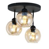 Plafondlamp Industrieel 3-Lamps Amber Bol Woonkamer, Slaapkamer