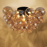 Plafondlamp Grape – Moderne amber glas lamp