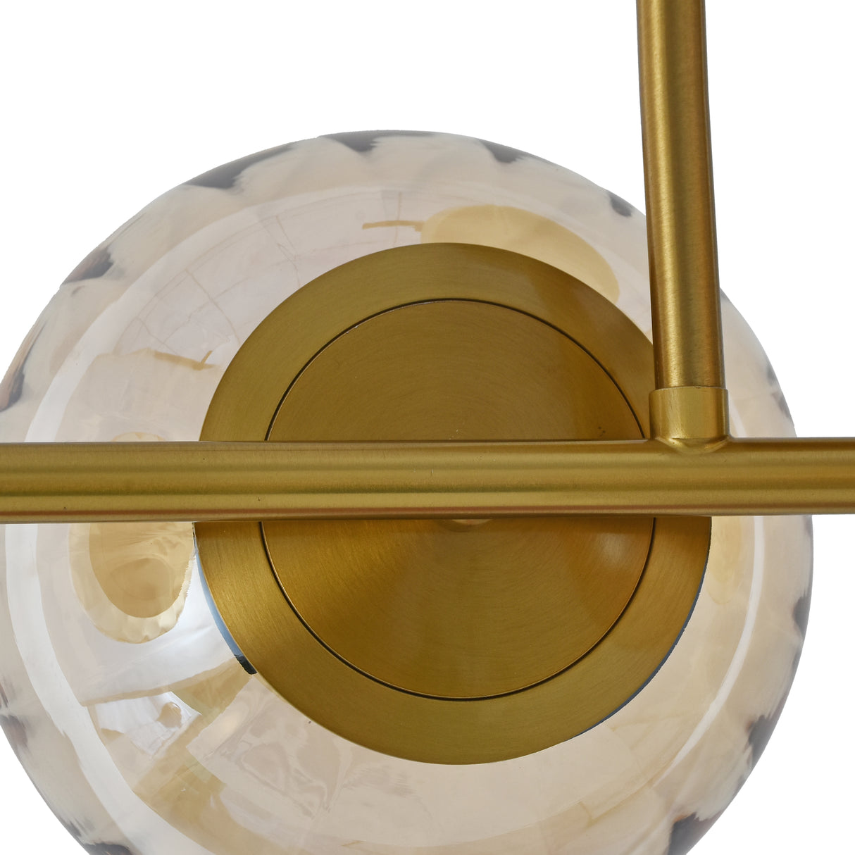 Plafondlamp Goud - 4 Amber Glasbollen - Joy