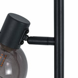 Vloerlamp Fleur- Zwart met Smoke glas- 3 lichts