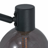 Vloerlamp Fleur- Zwart met Smoke glas- 3 lichts