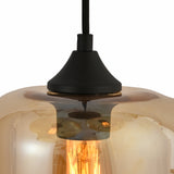 Hanglamp 3-Lichts Amber Industrieel Zwart