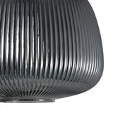 Hanglamp Zwart geribbeld Smoke Glas – 3-Lichts - Arno