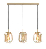 Hanglamp - Beige - 3 Lichts - Langwerpig - Woonkamer - Eetkamer - Nova
