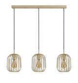 Hanglamp - Beige - 3 Lichts - Langwerpig - Woonkamer - Eetkamer - Nova