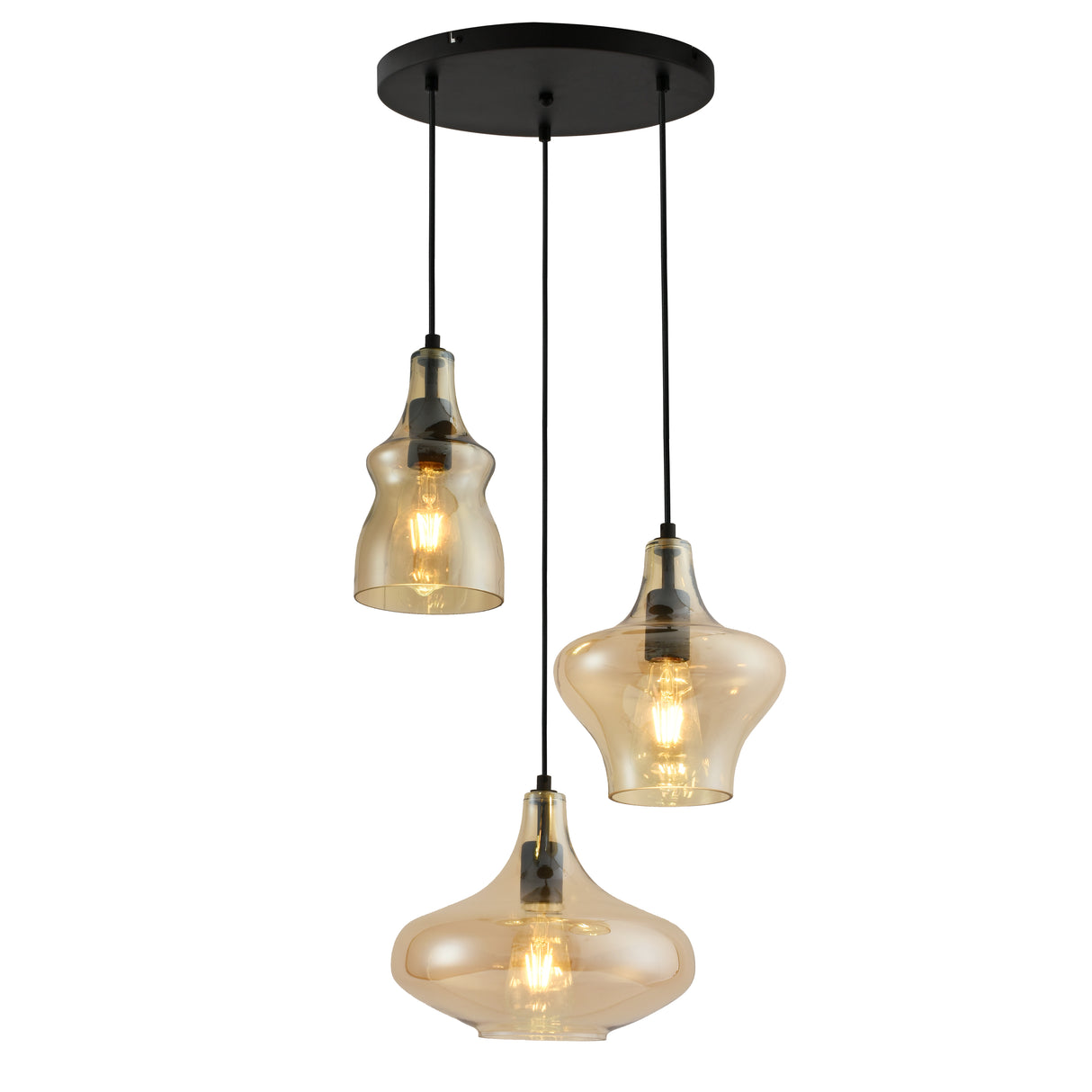 Hanglamp - Amber- 3 Lichts - Aurello