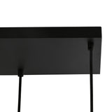 Hanglamp zwart met smoke glas ovaal 8-lichts