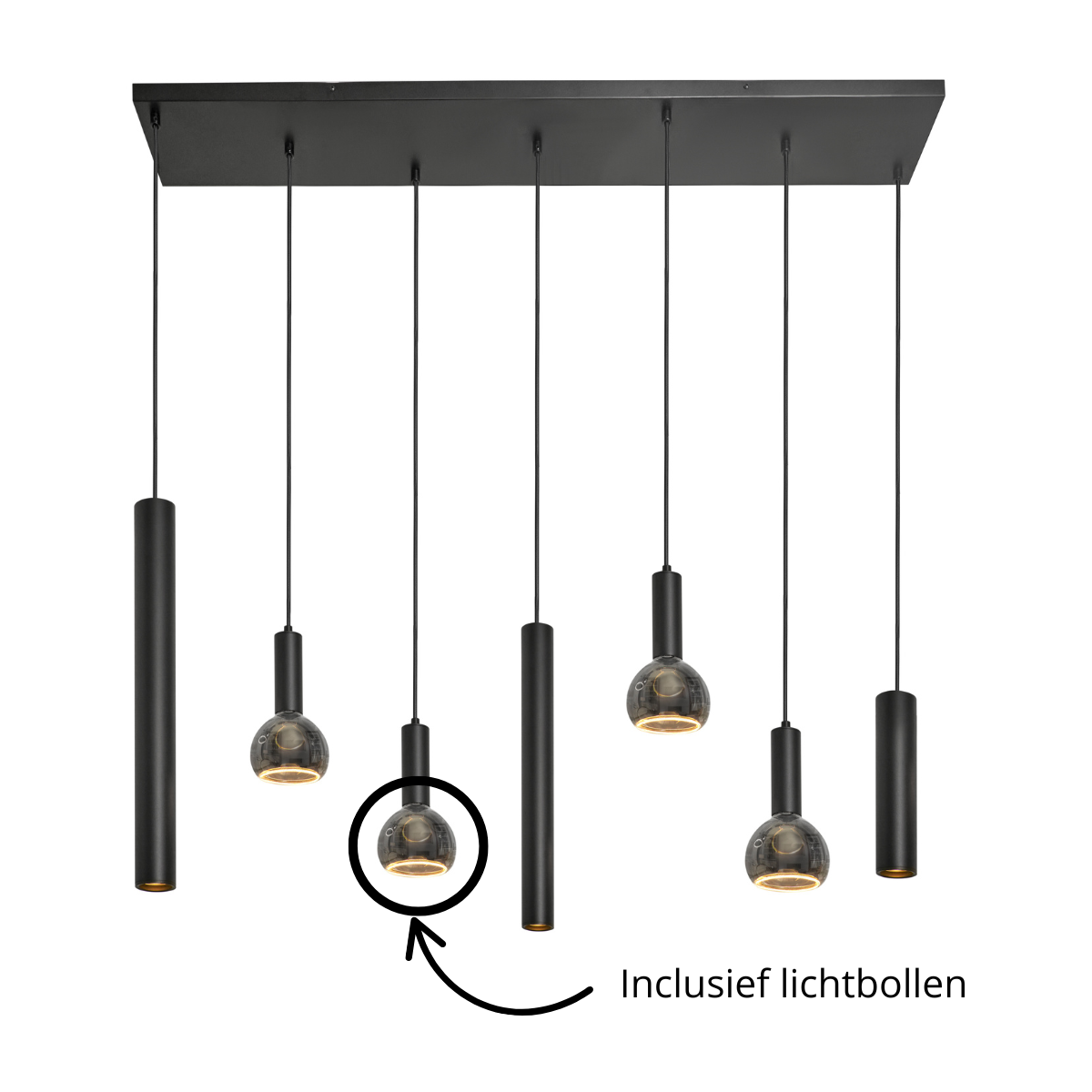 Hanglamp met 7 lichtpunten – inclusief gratis E27 lichtbollen