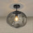 Glazen Plafondlamp Zwart met Smoke glas – Marly