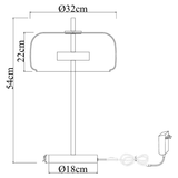 Tafellamp Lune - Messing met Amber glas - Geïntegreerde lichtbron