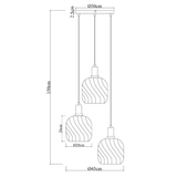 Hanglamp Zwart met Messing en Amber Glas – 3-Lichts - Nox