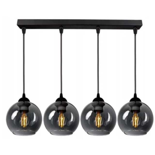 industriële smoke glas hanglamp zwart woonkamer