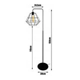 vloerlamp industrieel zwart metaal open frame voor woonkamer