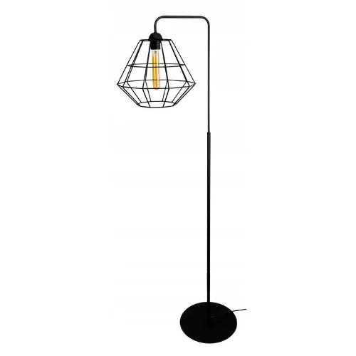 vloerlamp industrieel zwart metaal open frame voor woonkamer