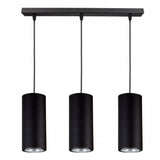 langwerpige hanglamp zwart industrieel 3-lichts eettafel