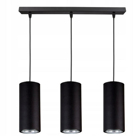 langwerpige hanglamp zwart industrieel 3-lichts eettafel