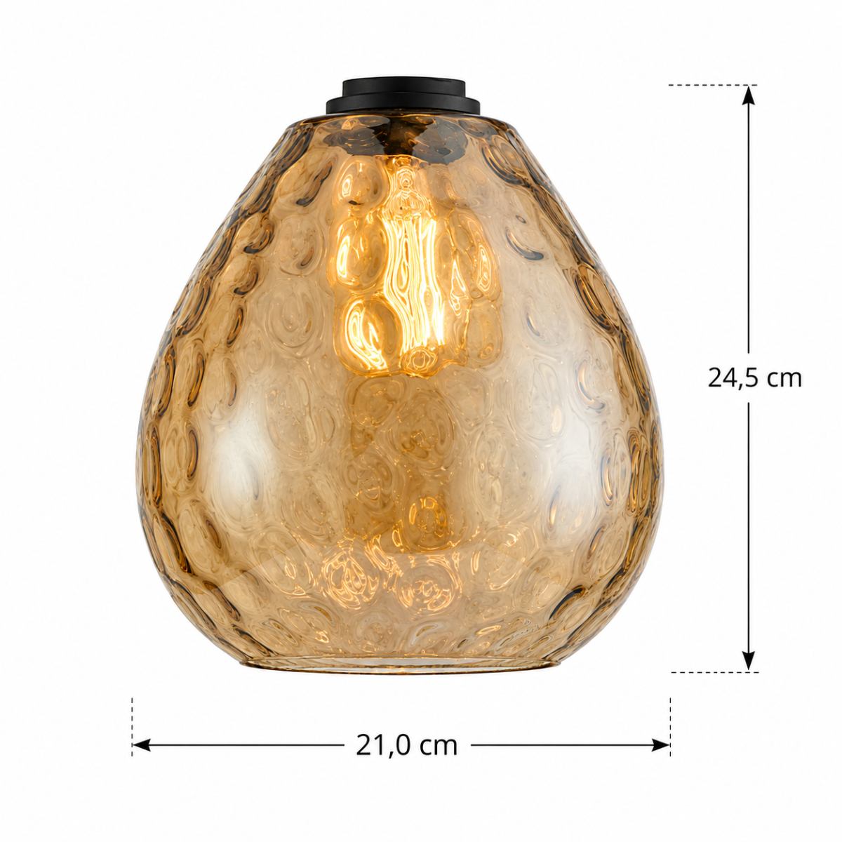 Hanglamp - amberkleurige glazen bol