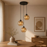 Hanglamp Amber Glas 3-lichts – Ø20 cm - Rond