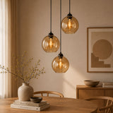 Hanglamp Amber Glas 3-lichts – Ø20 cm - Rond