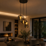 Hanglamp 3-Lichts mix Smoke Industrieel Zwart