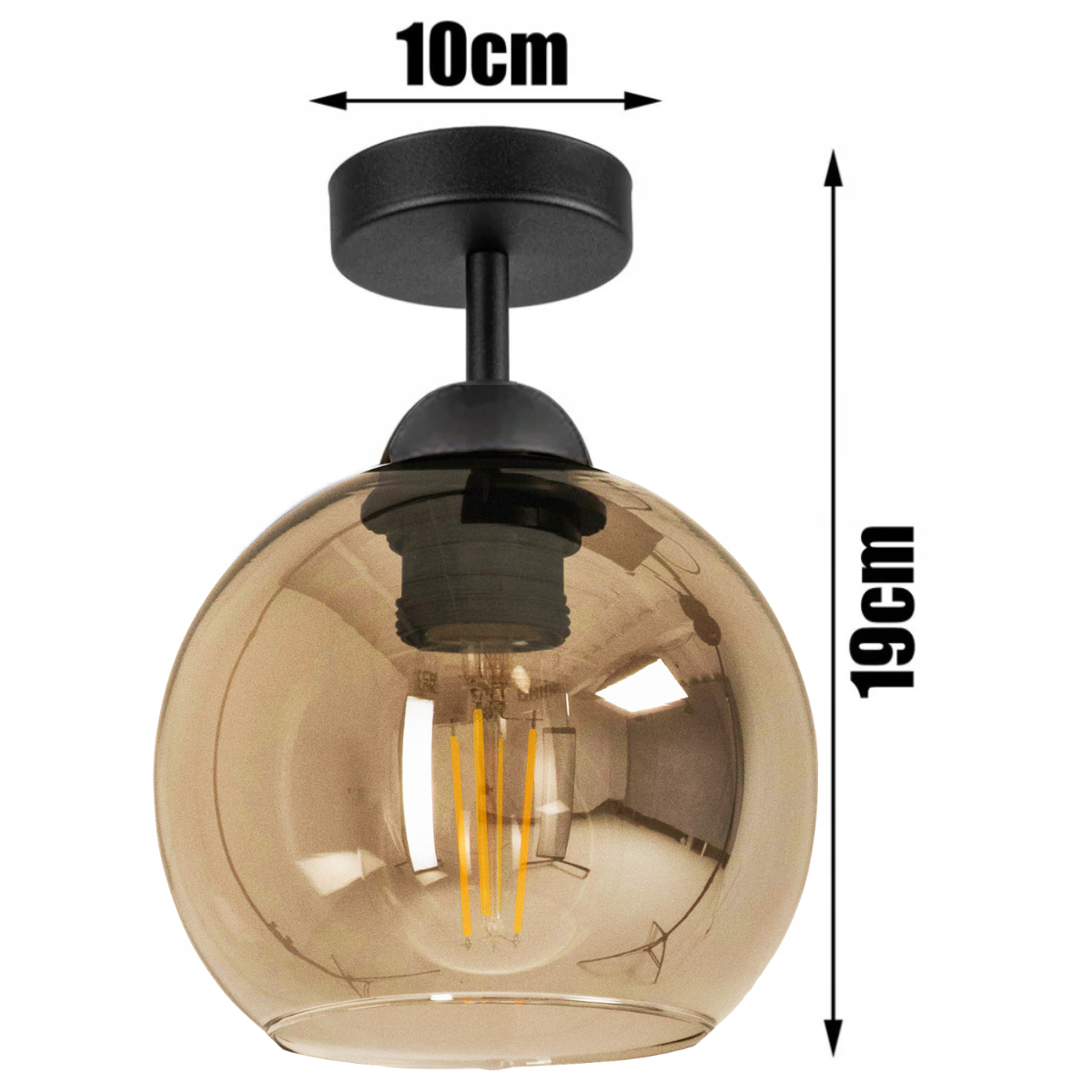 Plafondlamp Industrieel - Amber Glas