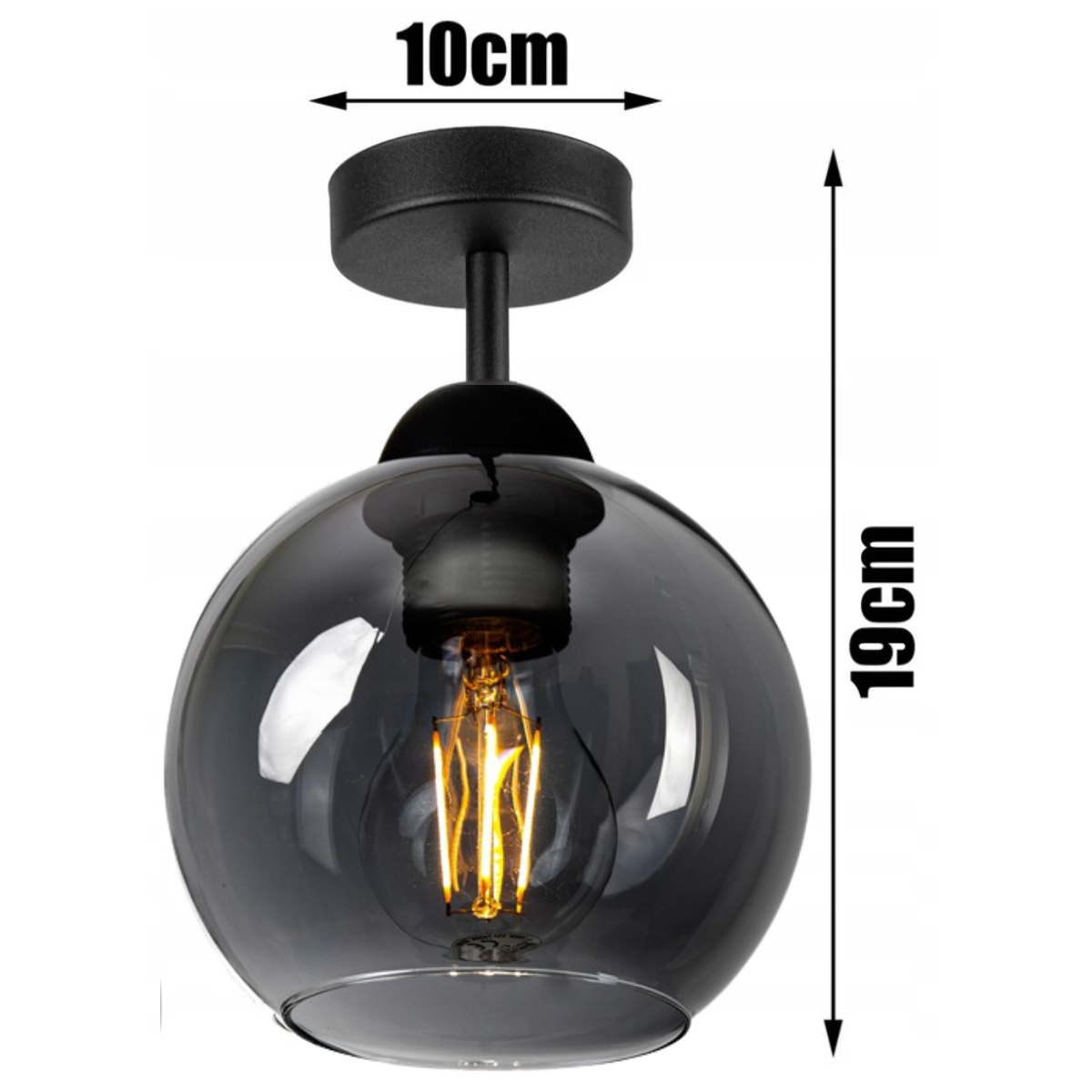 Plafondlamp Industrieel - Smoke Glas