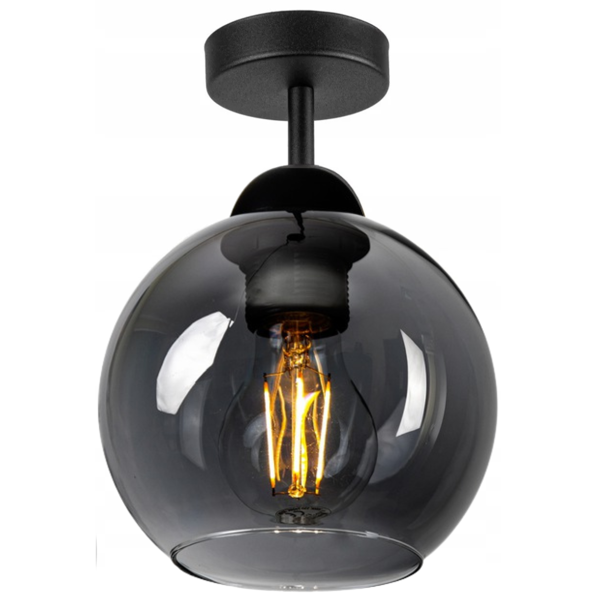 Plafondlamp Industrieel - Smoke Glas