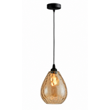 Hanglamp - amberkleurige glazen bol
