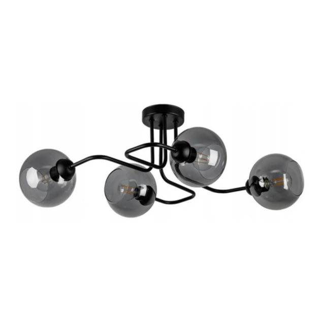 plafondlamp industrieel rookglas zwart woonkamer