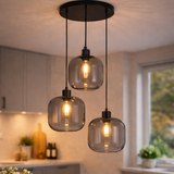Hanglamp Remco – 3-Lichts - Smoke Glasbollen