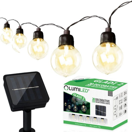 Solar LED Bollen Slinger 7,5m – Warm Wit Licht (3000K) | Zonne-energie Tuinverlichting