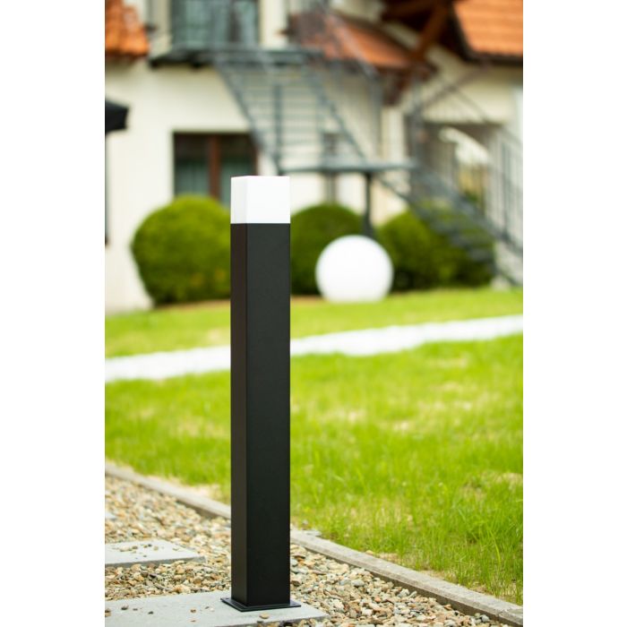 Tuinlamp Buiten – Vierkante Staande Paal 74cm – Zwart – E27 Fitting