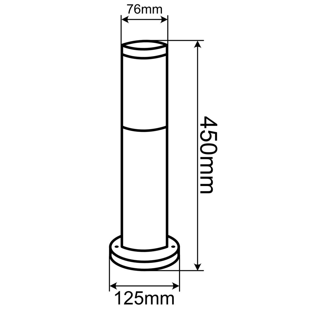 Staande Buitenlamp – E27 Fitting – RVS – 45 cm
