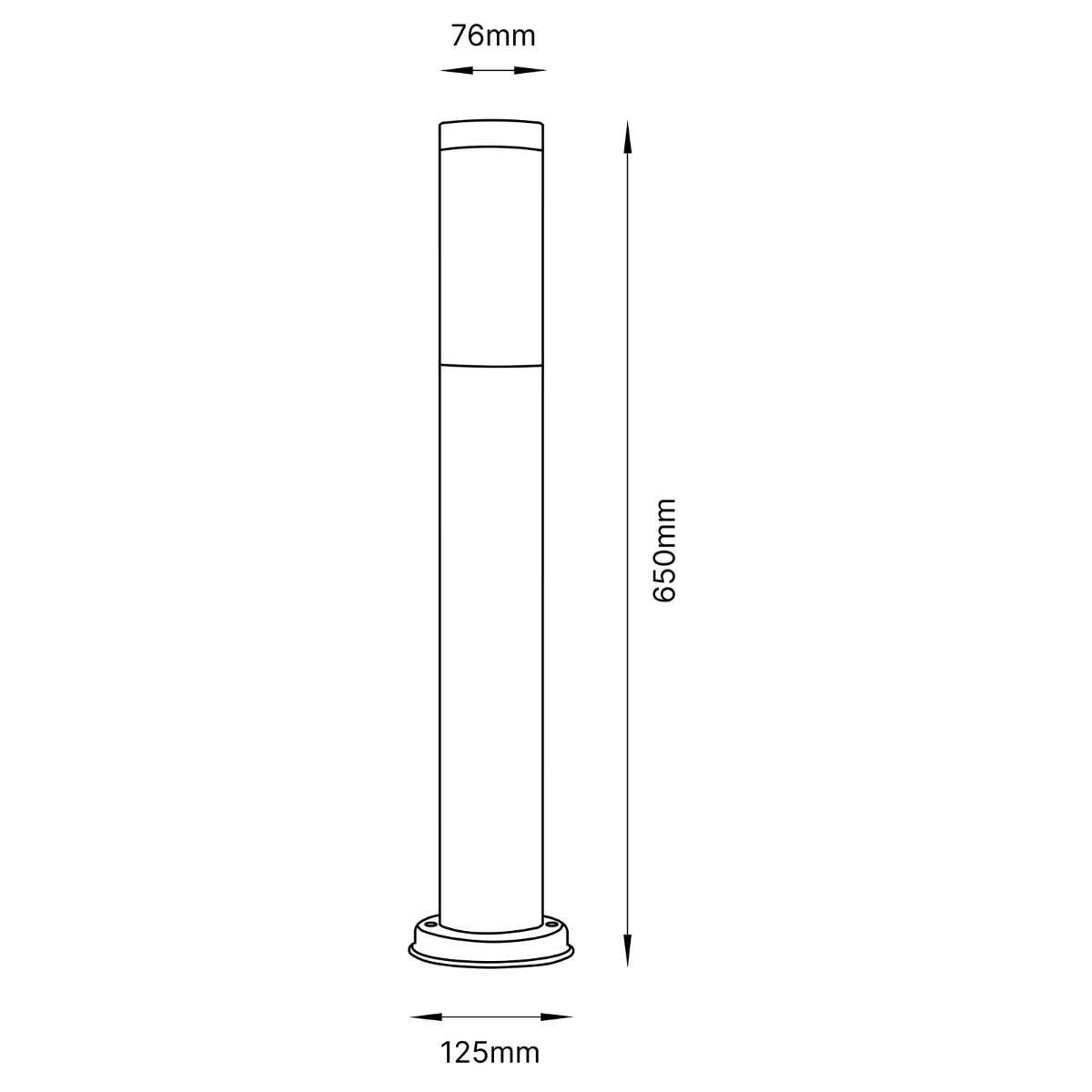 Tuinlamp – Buitenlamp RVS – E27 Fitting – 65 cm Hoog – Staand model
