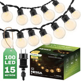 Tuin LED Lichtsnoer 16m – 100x Warm Wit (3000K)