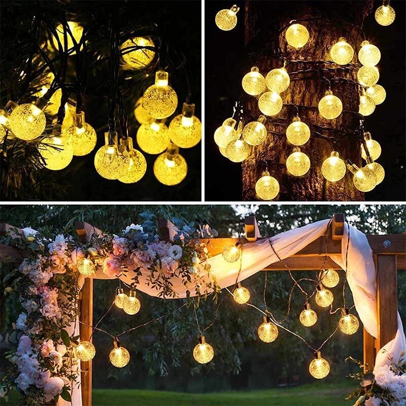 Tuinslinger – 100x LED Bollen – 21,8m – Warm Wit 3000K – Decoratief & Weerbestendig