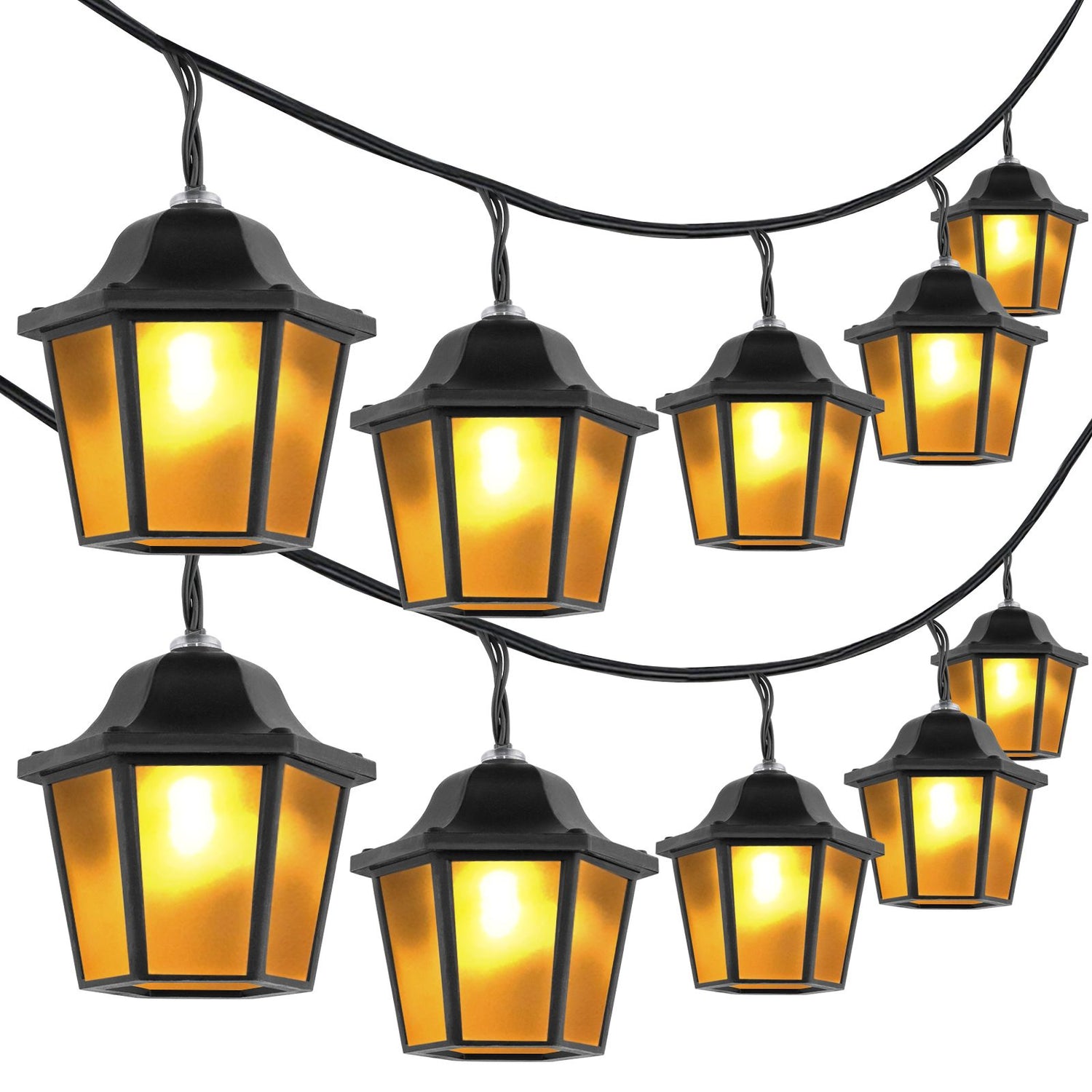 10x LED Lantaarns – 3,8m – Warm Wit 3000K – Decoratief & Weerbestendig