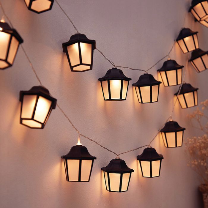 10x LED Lantaarns – 3,8m – Warm Wit 3000K – Decoratief & Weerbestendig