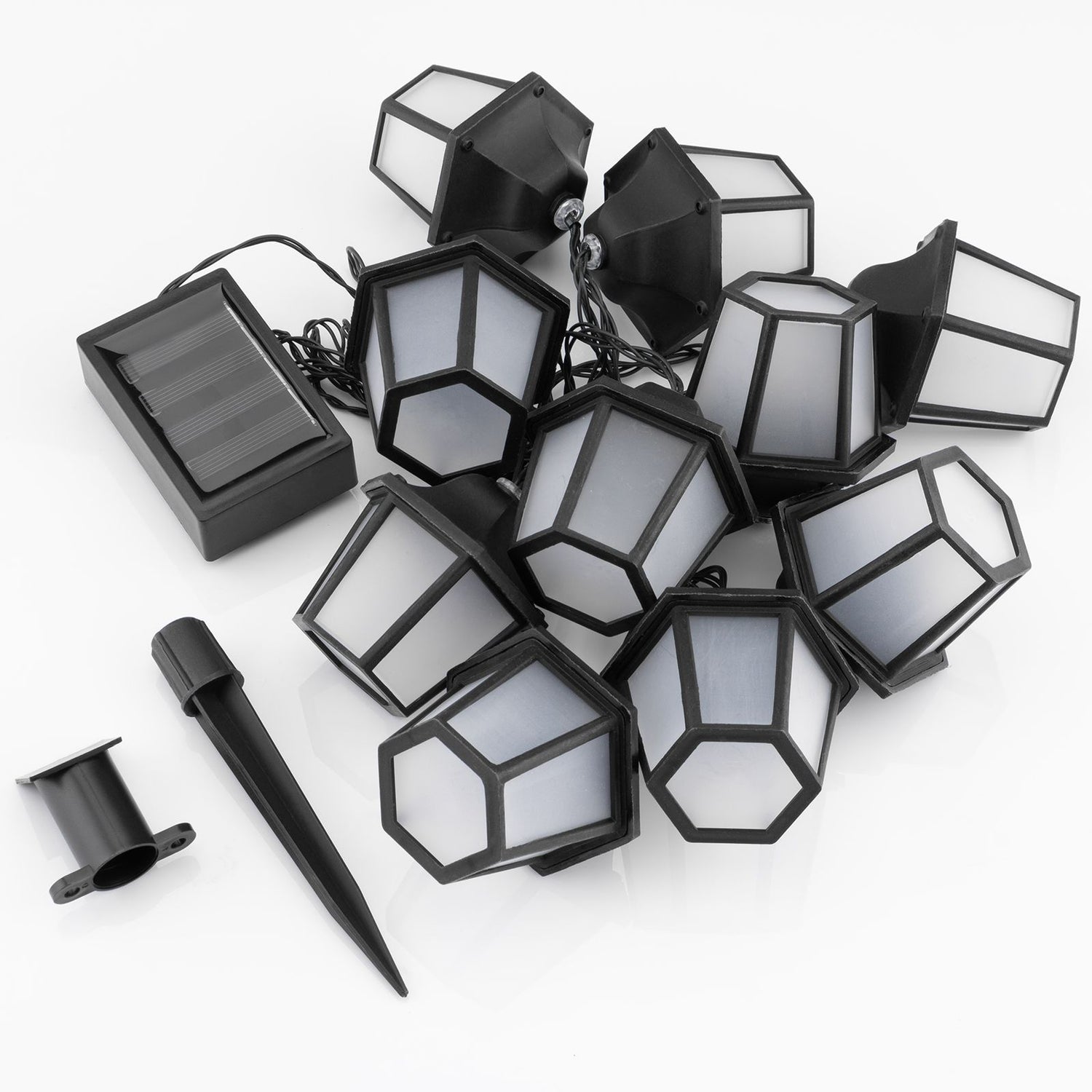 10x LED Lantaarns – 3,8m – Warm Wit 3000K – Decoratief & Weerbestendig