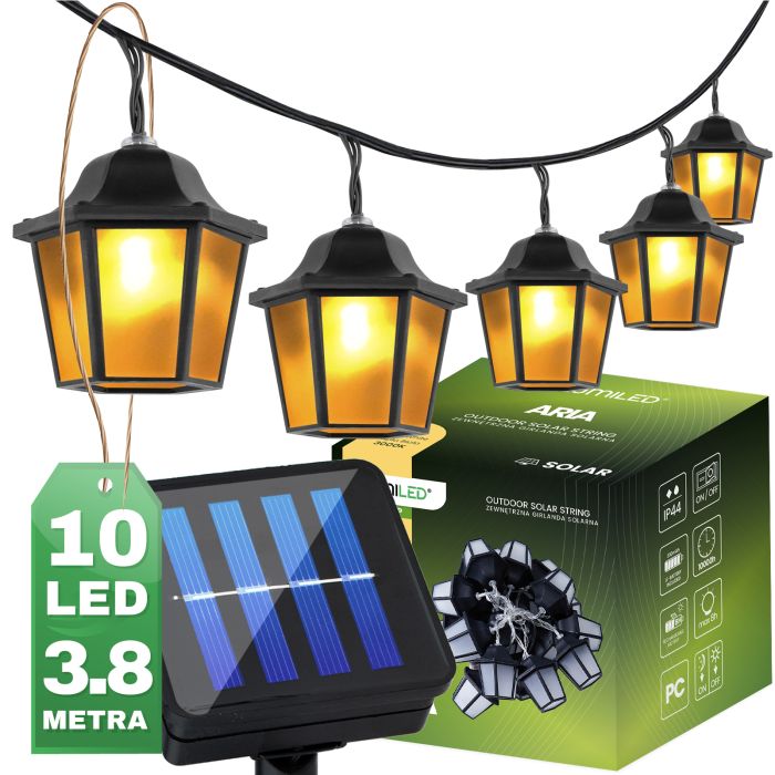 10x LED Lantaarns – 3,8m – Warm Wit 3000K – Decoratief & Weerbestendig