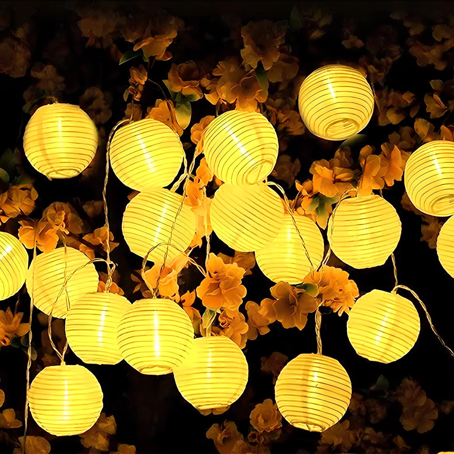 Solar Tuinslinger – 20x LED Lantaarns – 7,59m – Warm Wit 3000K