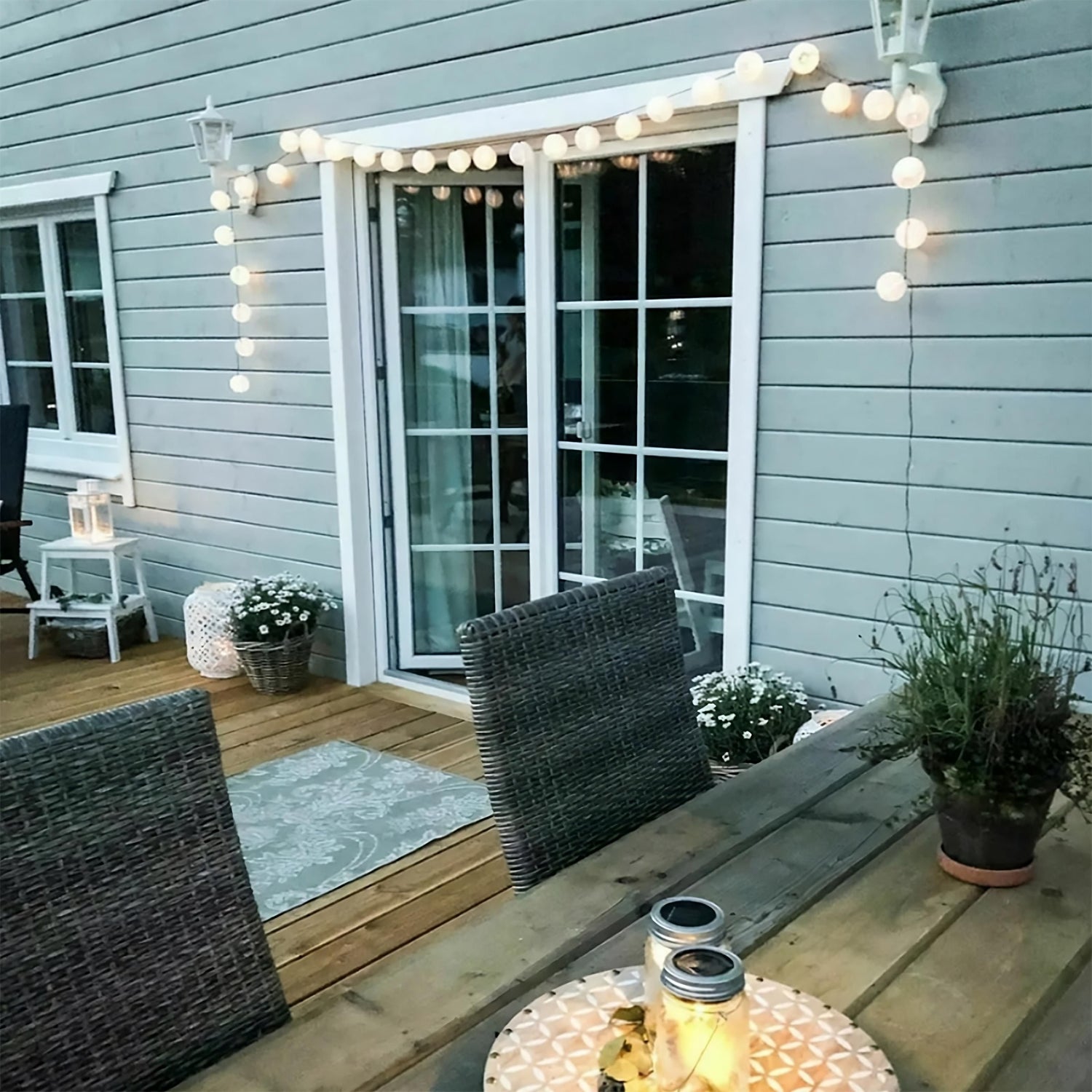 Solar Tuinslinger – 20x LED Lantaarns – 7,59m – Warm Wit 3000K