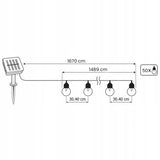 Solar Tuinslinger – 50x LED Bollen – 16,7m – Warm Wit 3000K