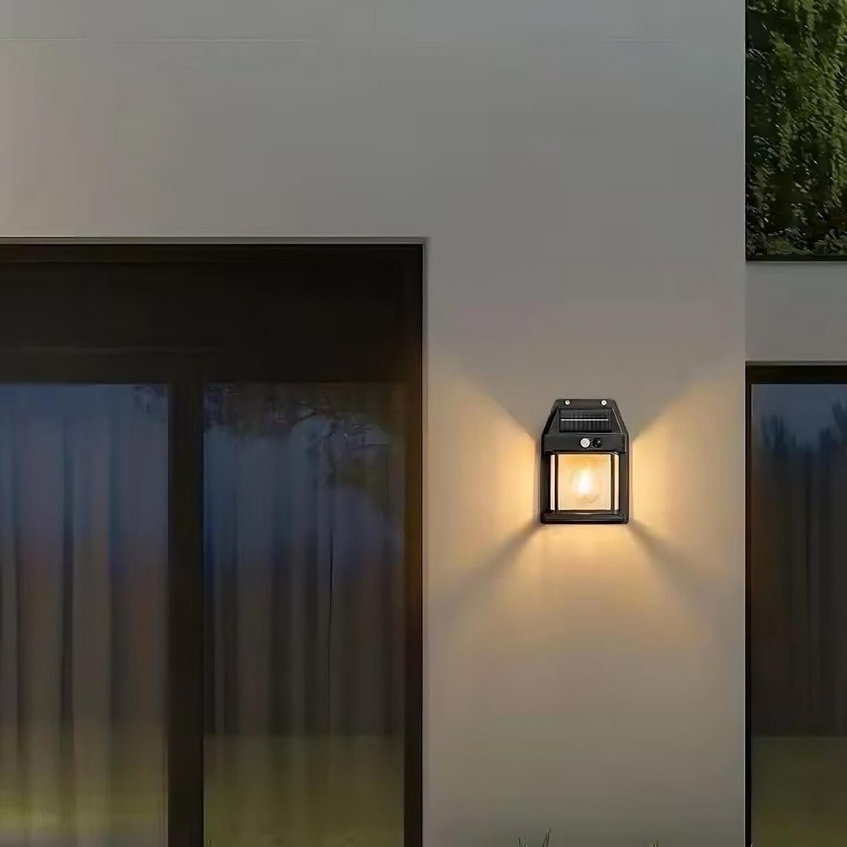 Solar LED Wandlamp – Gevellamp 3000K, IP44 met Bewegings- en Schemersensor