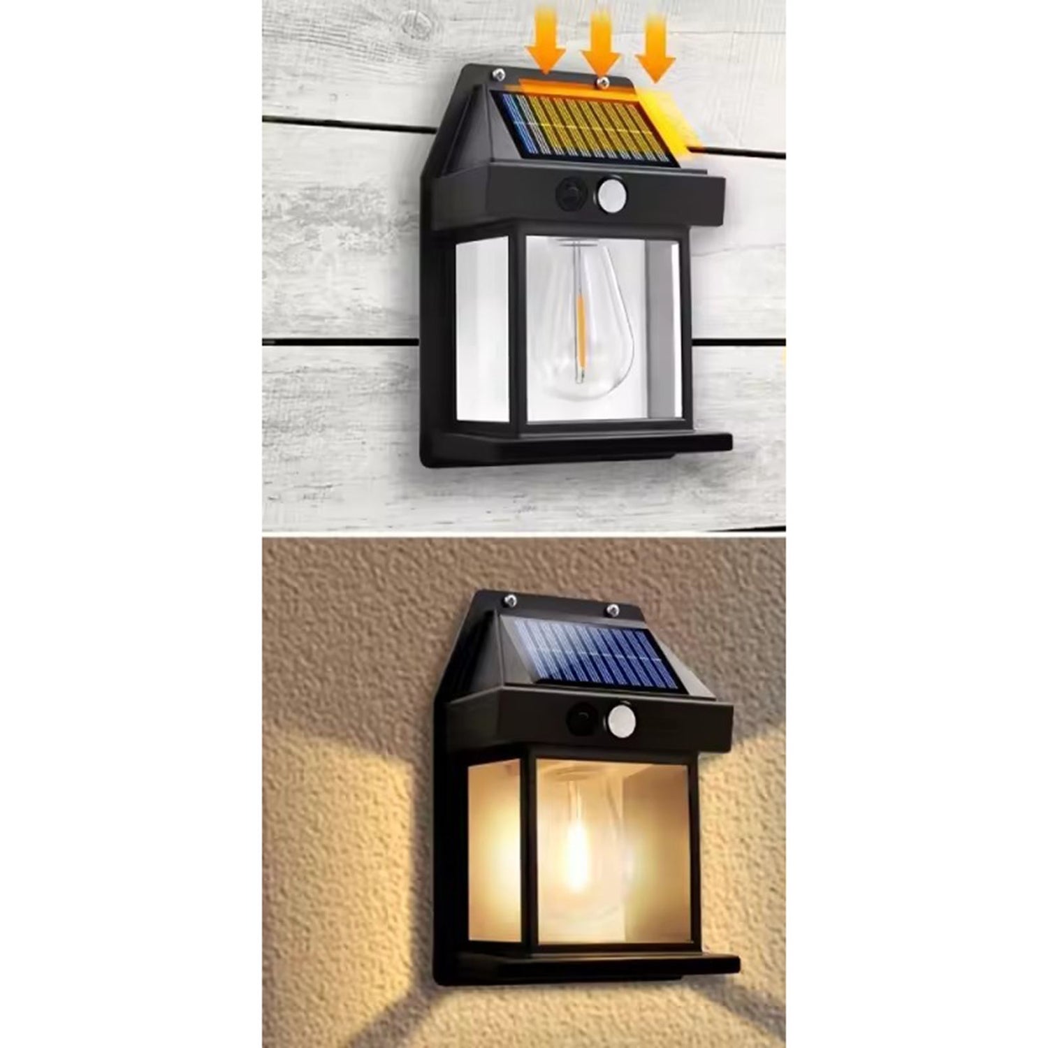 Solar LED Wandlamp – Gevellamp 3000K, IP44 met Bewegings- en Schemersensor