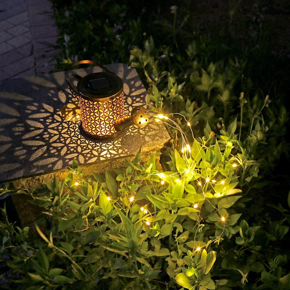 Solar LED Tuinlamp – Gieterdesign, Koperkleur, IP44, 3000K Warm Wit