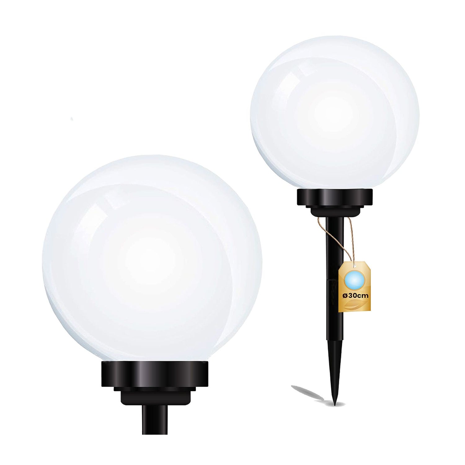 Solar LED Tuinlamp – 30 cm – 6500K – Steeklamp – Wit