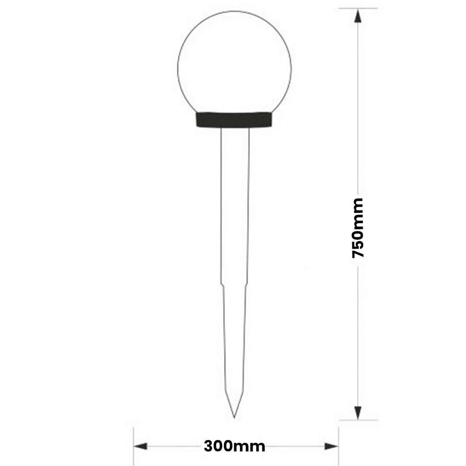 Solar LED Tuinlamp – 30 cm – 6500K – Steeklamp – Wit
